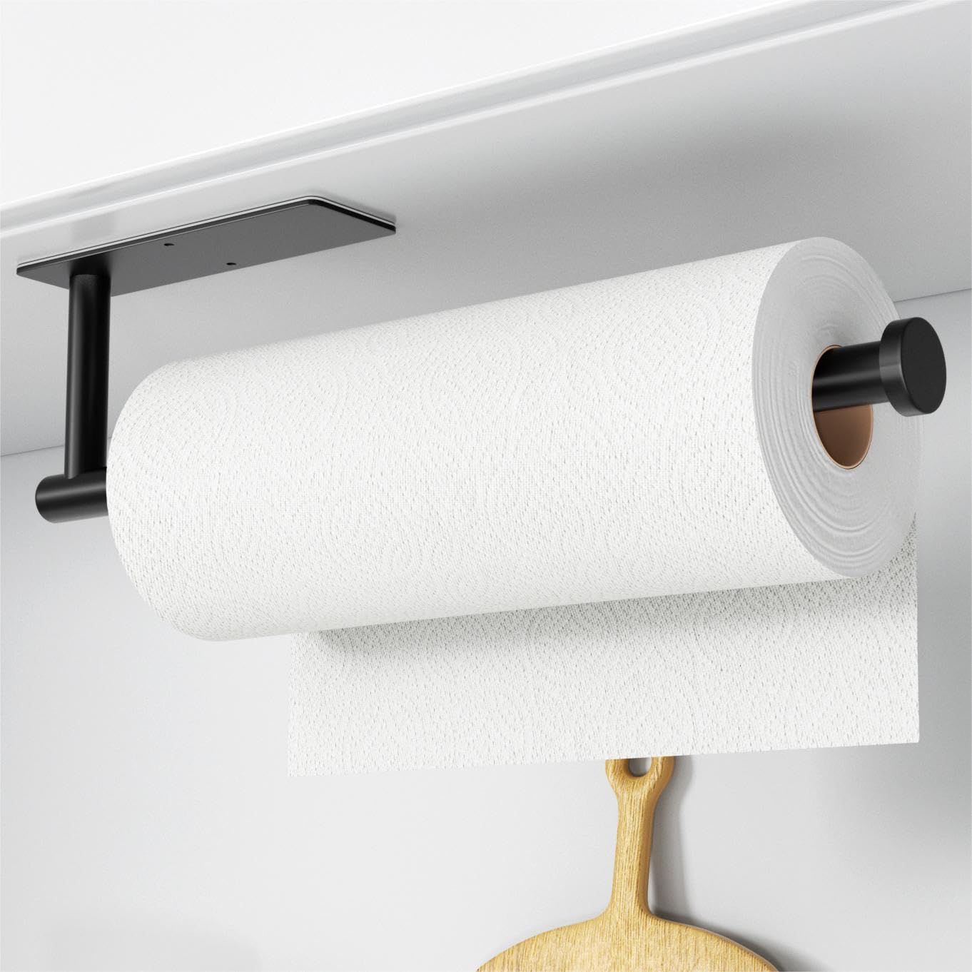 Paper Towel Holder - Self-Adhesive or Drilling, Gold, Wall Mounted, SUS304 Stainless Steel Kitchen Roll Dispenser Under Cabinet