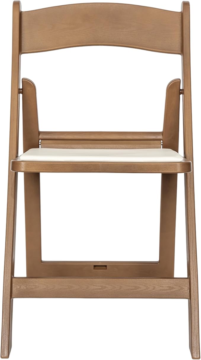 Flash Furniture Hercules Commercial Indoor/Outdoor Folding Event Chair, Wood Look, Weather-Resistant, Lightweight Design, Versatile Use, Set of 2, Chestnut