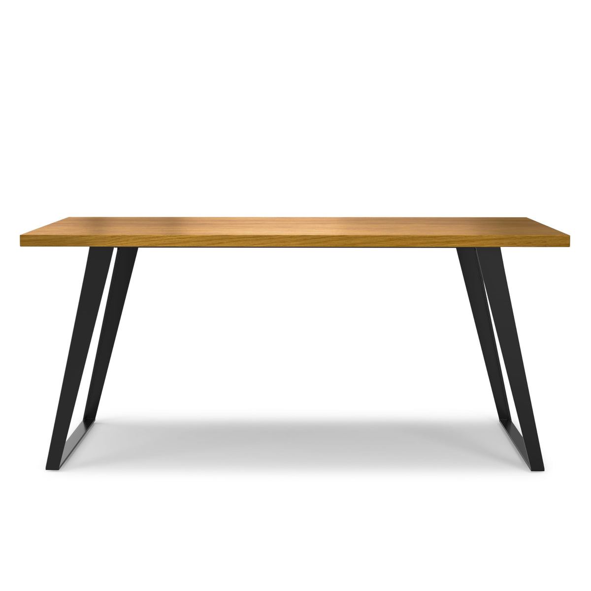 SIMPLIHOME Lowry Dining Table - 66 inch Wide Solid Wood Oak Veneer Table, Modern Industrial Style for Dining Room or Kitchen with Angled Graphite Grey Powder-Coated Iron Legs and Thick Top, Seats 6