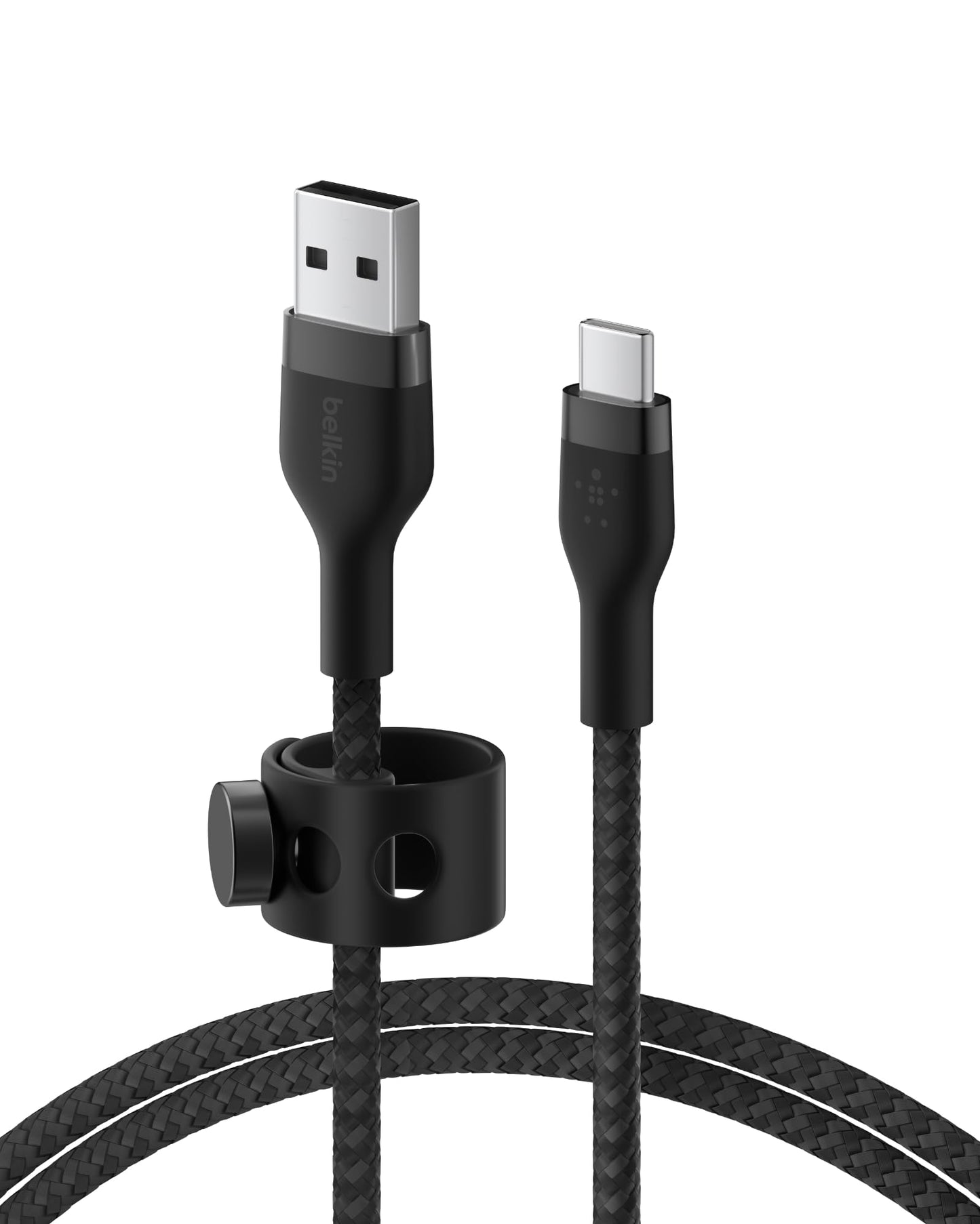 Belkin BoostCharge Pro Flex Braided USB-C to USB-A Cable (1M/3.3FT) USB-IF Certified Fast Charging Cable for iPhone 17, iPhone 17 Pro, iPad, Galaxy S25, Note, Pixel, Nintendo Switch 2 & More - Black