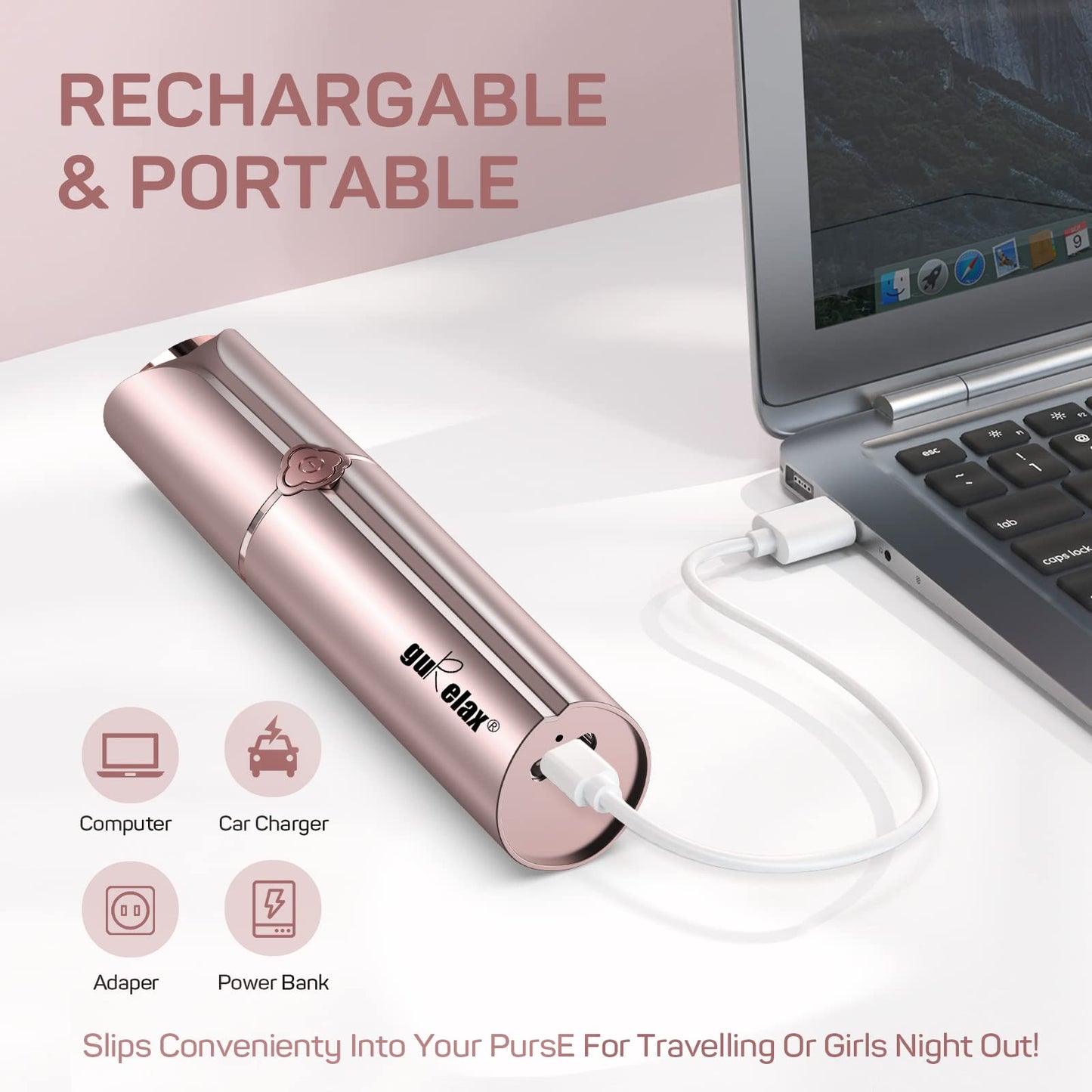 Facial Hair Removal for Women, Electric Painless Rechargeable Facial Hair Remover for Face, Lip, Chin with 2 x Replacement Heads