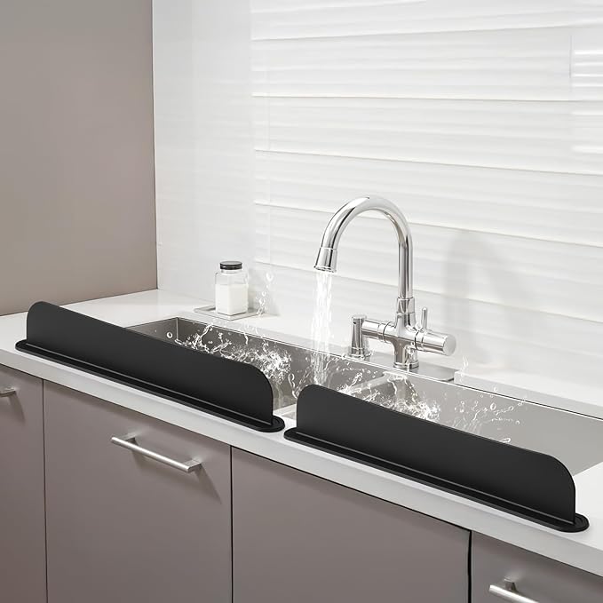 19.29 inch Sink Water Splash Guard, Silicone Sink Splash Guard, Backsplash