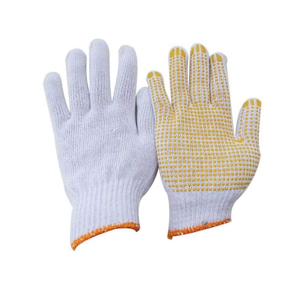 Fayear 12 Pairs White Cotton Protective Work Gloves for Factory Garden Working
