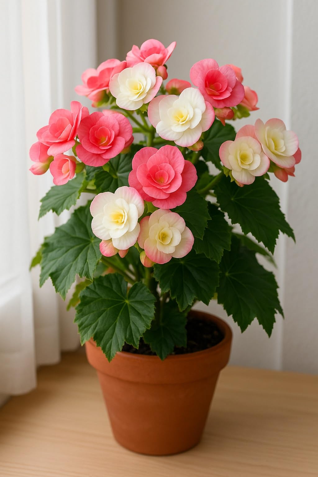 Grow Begonia Flower Bulbs Indoors (3 Pack) – Cheerful, Colorful Winter Blooms Year-Round – Easy-to-Grow Begonias for Containers, Desks, Windowsills, or Gifts – Stunning Dahlia-Like Flowers
