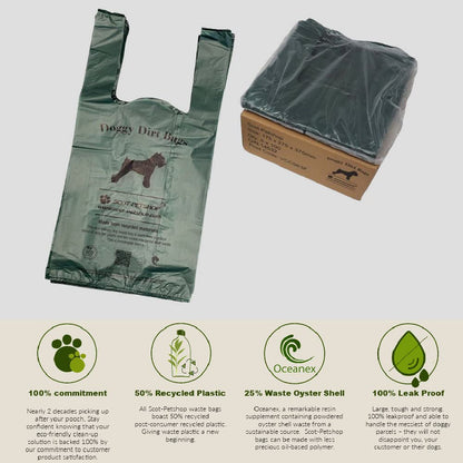 SCOT-PETSHOP Large Green Dog Waste Bags – 500 Poo Bags (Not On A Roll)