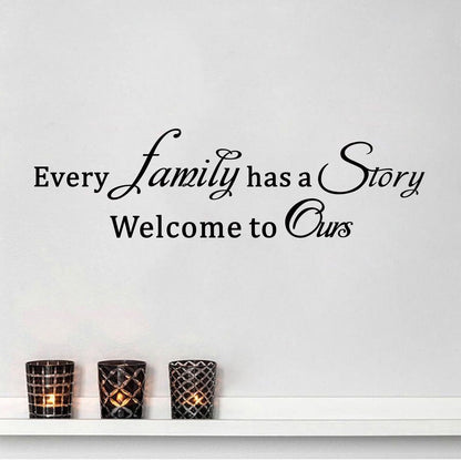 Inspirational Family Wall Stickers for Bedroom: Home Quotes Motivational Vinyl Art Wall Decals for Living Room Kitchen Apartment Bathroom - Every Family Has a Story 25" X 7"