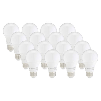 Amazon Basics A19 LED Light Bulbs, 60 Watt Equivalent, Energy Efficient 9W, E26 Standard Base, Soft White 2700K, Dimmable, 10,000 Hour Lifetime , 6-Pack