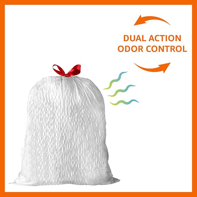 Amazon Basics Ultra-Force Tall Kitchen Drawstring Trash Bags, Classic Clean