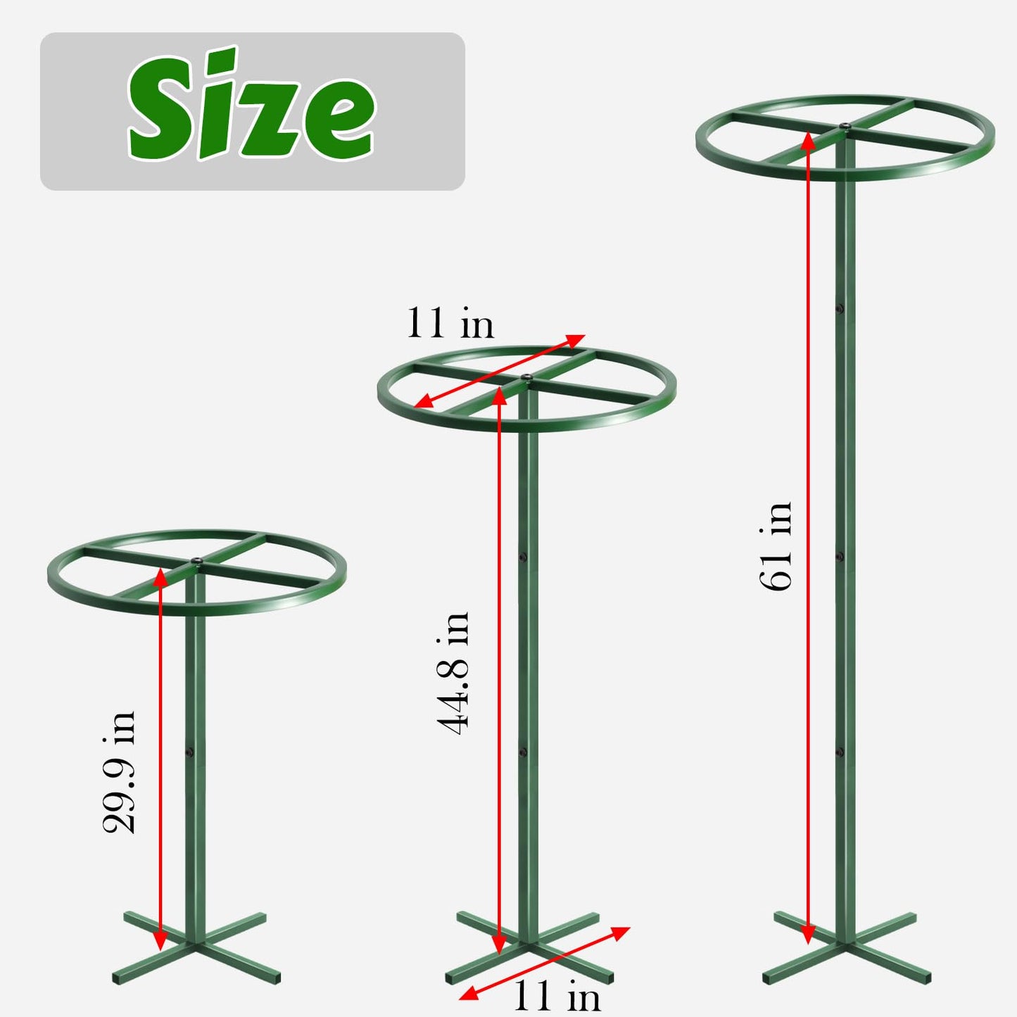 Gavinjitao 62" Round Metal Dragon Fruit Trellis，Adjustable Dragon Fruit Plant Trellis for Vertical Gardening and Climbing Plants Trees Cactus Garden Outdoor Indoor Potted Support Green