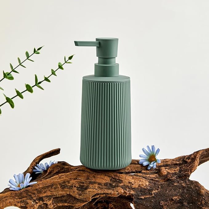 Small Soap Dispenser for Bathroom and Kitchen, Modern Farmhouse Striped Style