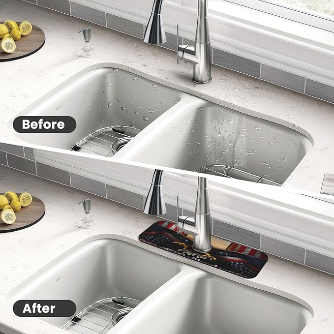 Classic American Old Flag Kitchen sink faucet pad, strong water absorption