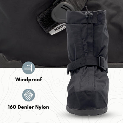 NEOS 10" Villager Mid All-Season Nylon Overboots, Black, Size Medium, Wind Resistant and Waterproof Boot Covers, Lightweight, Comfortable Fit, No-Slip Superlight Outsole