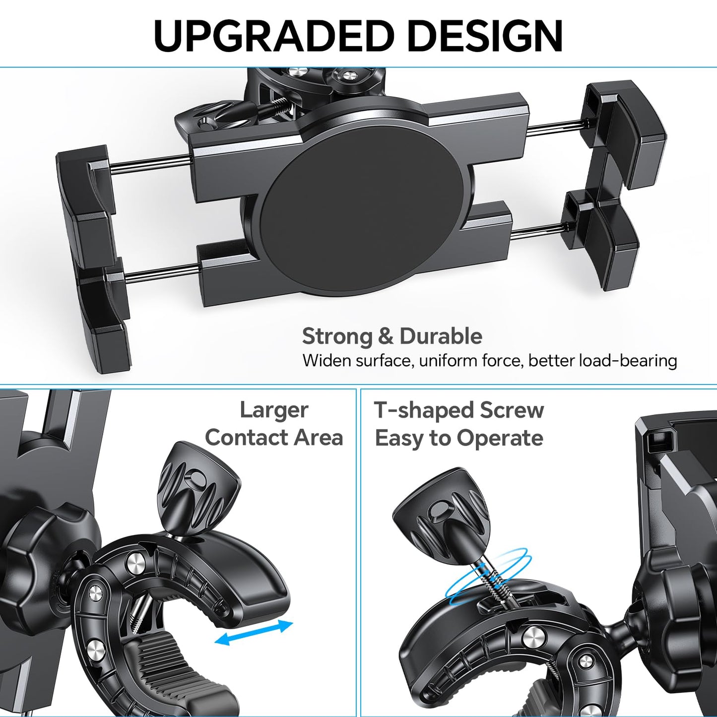 Coolpow Spin Bike Tablet Holder Mount【360° Adjustable】 Clamp Handlebar Bike ipad Holder Fit Treadmill, Stationary Bicycle,Microphone Stand Fit for iPad Pro, iPad, Galaxy Tabs, iPhone (4.7-12.9")
