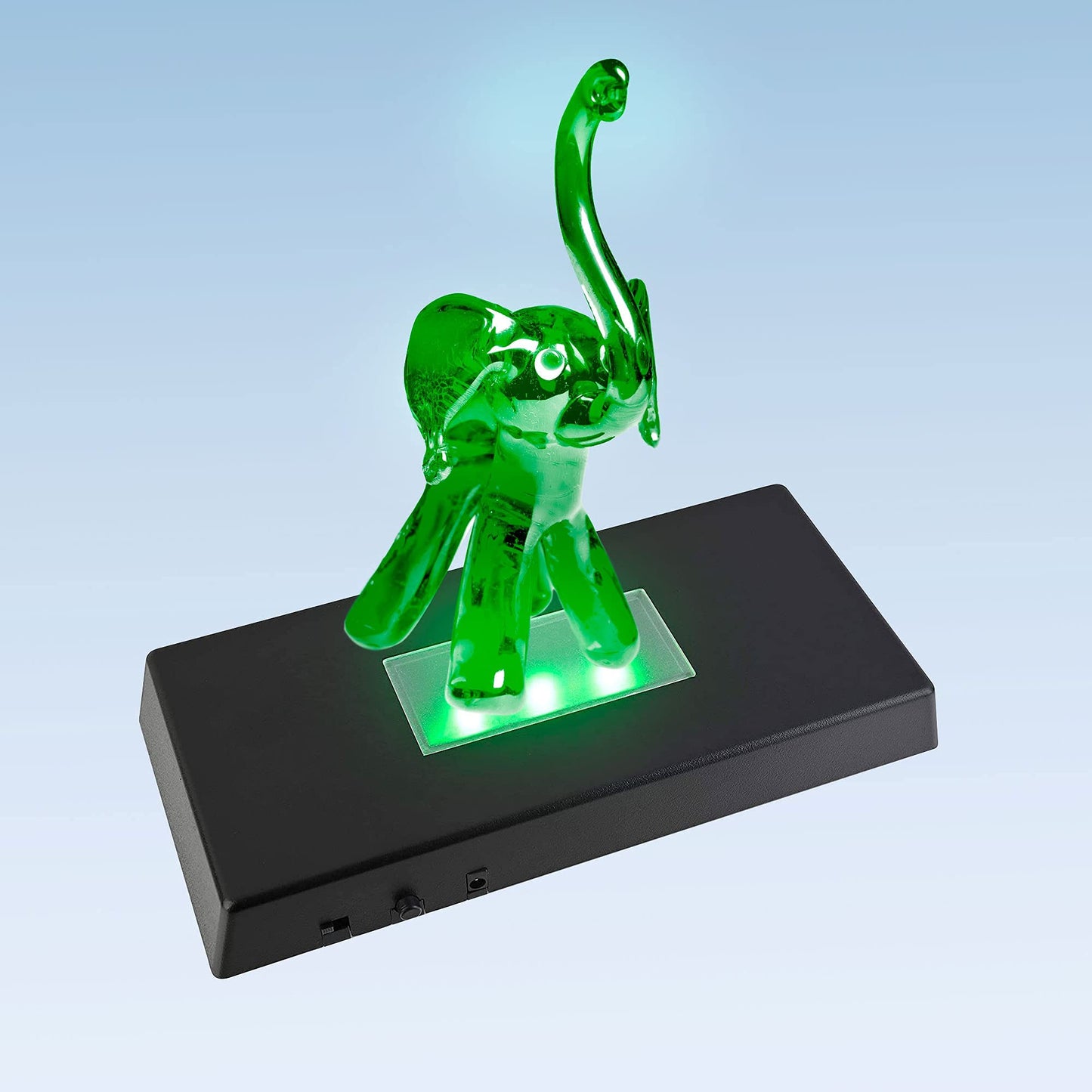 ASENTE 5 LED Light Pedestal - Rectangle Matte Black Light Stand Base for 3D Art Glass, Room Decor and Gemstones and Crystals - AC/USB Adapter Powered (Black)