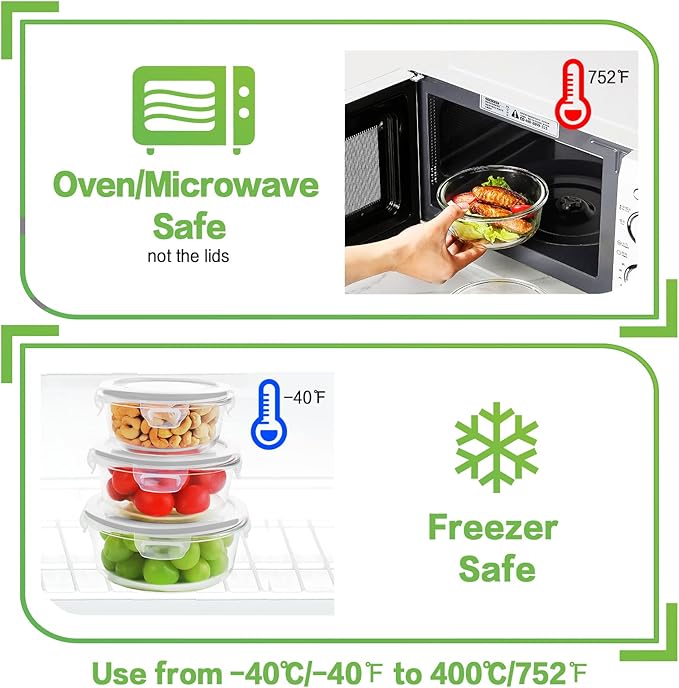 HOMBERKING Glass Food Storage Containers