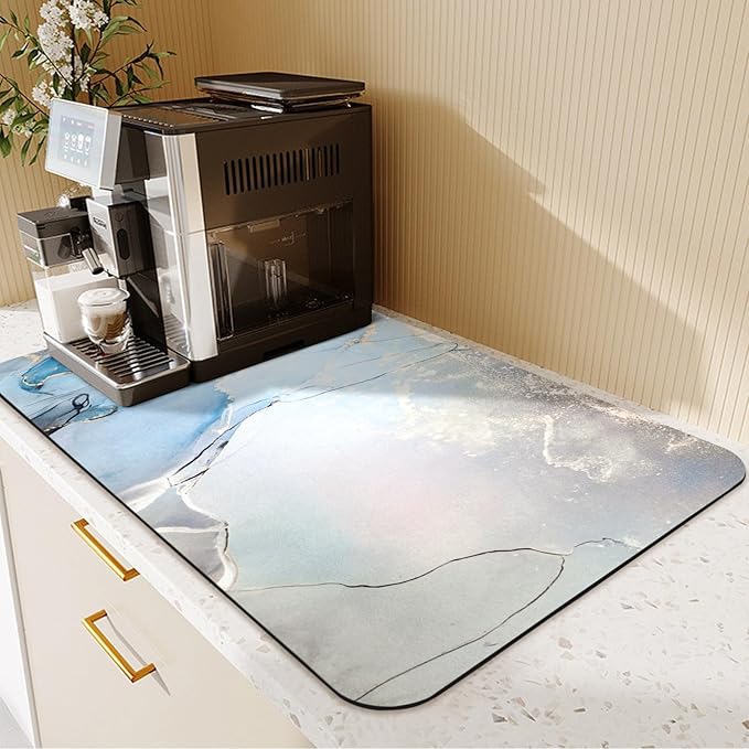 19.5" x 12" Dish Drying Mat & 24" x 5.5" Sink Splash Guard, Super Absorbent