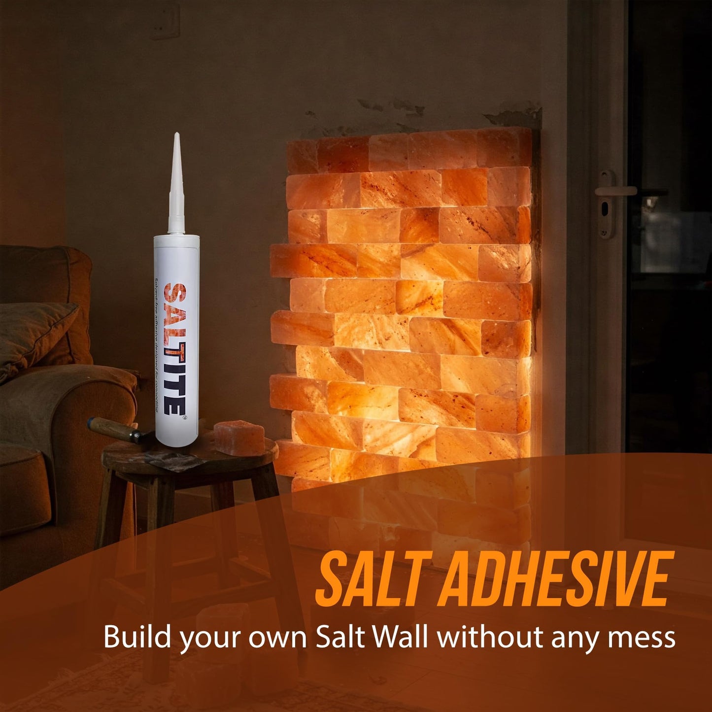 Himalayan Transparent Salt Glue for Salt Bricks and Tiles, Strong Adhesive for Building Pink Salt Walls