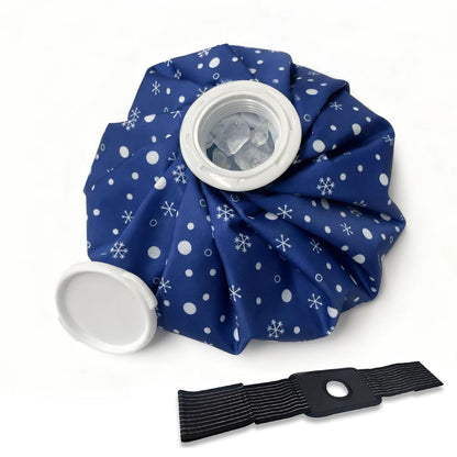 BrtProms Reusable Ice Pack for Injuries, 11 Inch Ice Bag with Wrap, Snowflake Design Hot & Cold Therapy Pack, Leak-Proof Cold Bag for Muscle, Joint Pain & Swelling, First Aid, Sports & Home Use