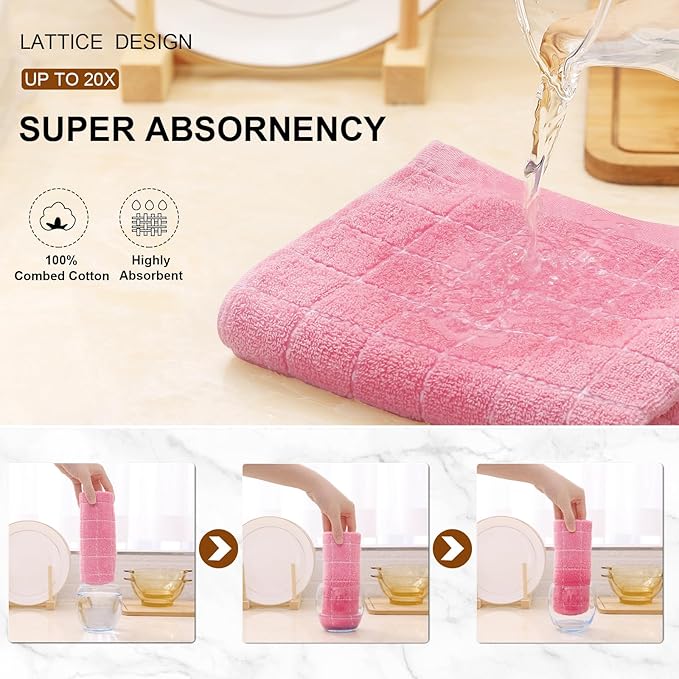 Mordimy 100% Cotton Terry Cloth Kitchen Towels, Super Soft and Absorbent Dish