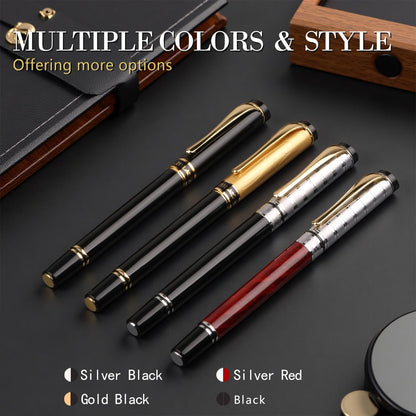 Shiduode Luxury Gel Ballpoint Pens,Personalized Black Ink Pen Set with 6 Pcs Extras Replaceable Metal Refills, Ultra-Smooth Writing Experience, Perfect for Gifts,Business,Office