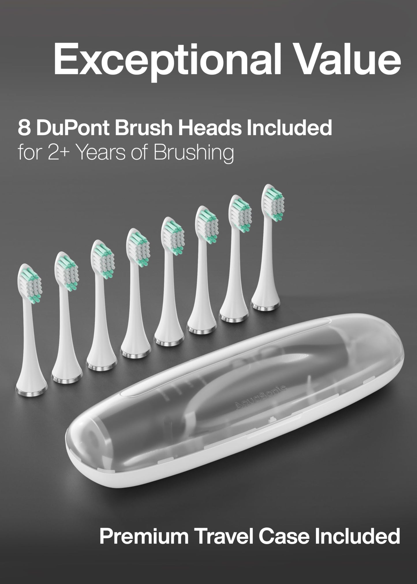 Aquasonic Vibe Series Ultra-Whitening Toothbrush – ADA Accepted Electric Toothbrush - 8 Brush Heads & Travel Case – 40,000 VPM Motor & Wireless Charging - 4 Modes w Smart Timer – Satin Rose Gold