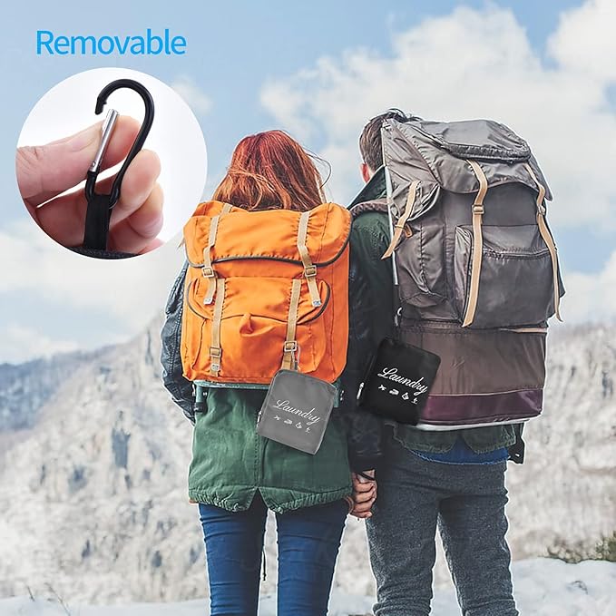 JHX Travel Laundry Bag, Dirty Clothes Organizer【Upgraded】with Handles and