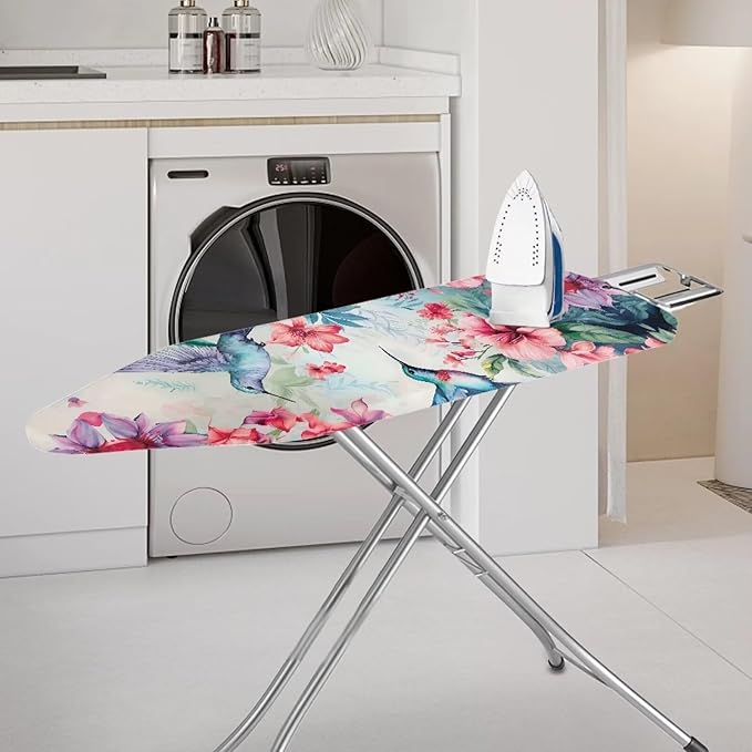 Hummingbird Flower Ironing Board Cover and Pad Standard Size Thick Non-Slip