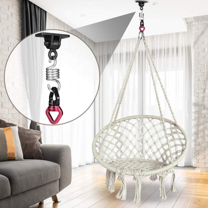 MDAIRC Safety Rotational Device, Aluminum Alloy Double-Ball Bearing Swivel, Holds Up 8500+ Lbs, Minimum Breaking Strength 40 kN, Spins & Rotates 360° for Smooth Rope Climbing, Hiking & Exercise