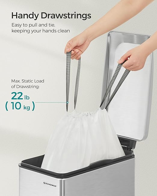 SONGMICS Trash Bags for 12-14.5 Gallon Trash Cans, Pre-Separated, Liner Code