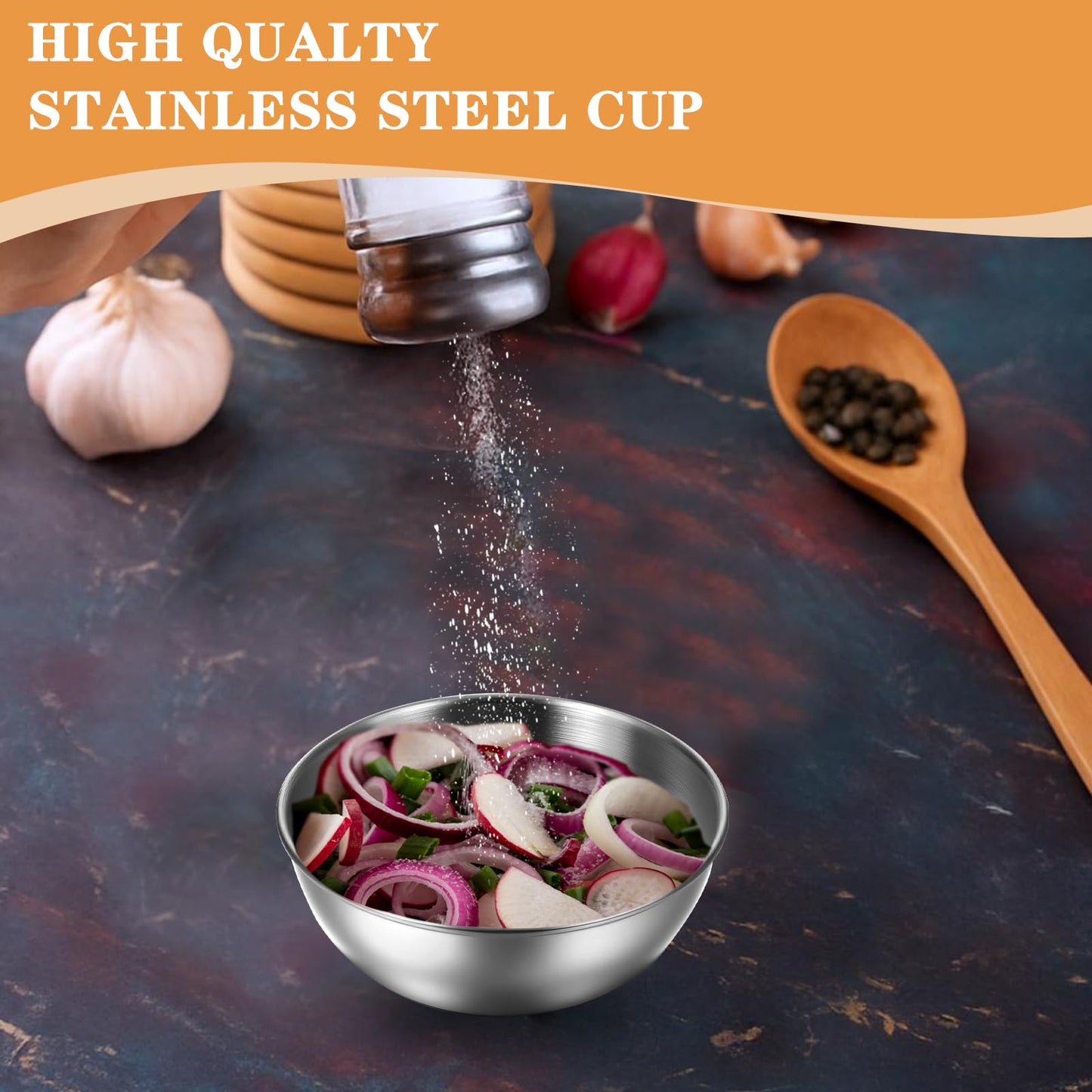Yuanchu 16 Pack 3.5inch Stainless Steel Sauce Dishes, Mini Individual Saucers Bowl Round Seasoning Bowls Small Metal Prep Dish Ingredient Cups for Prep Soy Sauce Salsa Condiments Appetizers