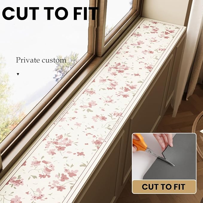 Floral Print Window Sill Cushion – Ultra-Narrow Waterproof Pad