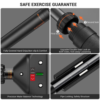 Sportneer Pull Up Bar Doorway Chin Up Bar No Screws Door Frame Chin Up Push Up Sit Up Bar Adjustable 75-94cm (29.5''-37'') Up to 200kg Capacity Workout Bar