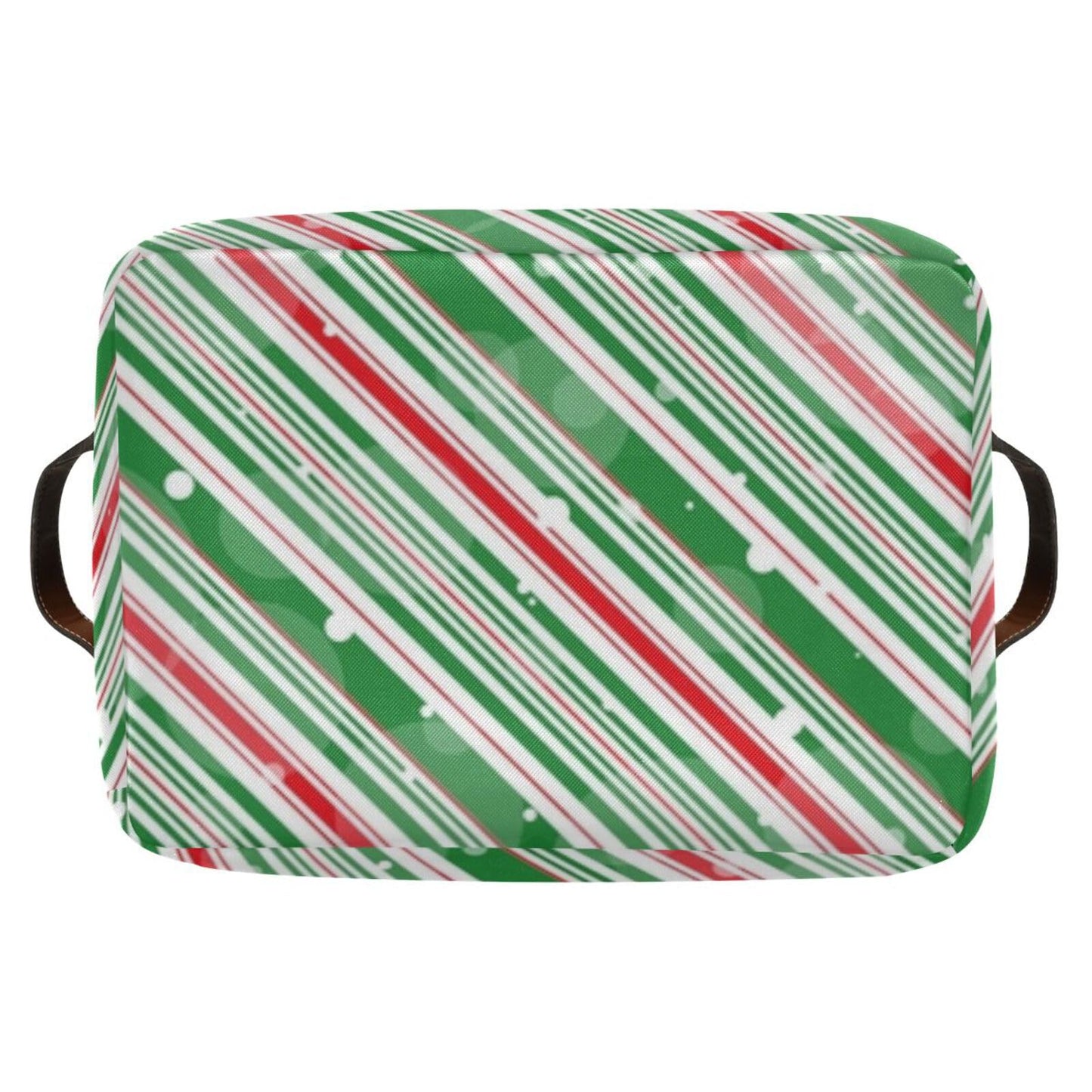 ZAZYXTJ Christmas Storage Basket for Shelves Foldable Open Storage Bin Waterproof PE Coating Closet Organizer with Handles for Home Office Nursery Kids Shelves Desks