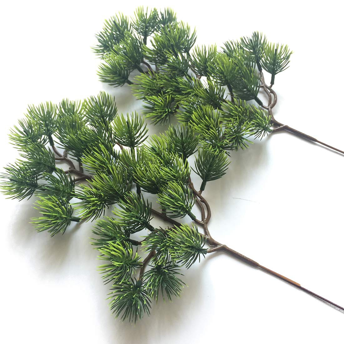 Artfen 2pcs Artificial Pine Branches Plastic Pine Branch Accessories for Christmas DIY Craft Office Home Events Decor
