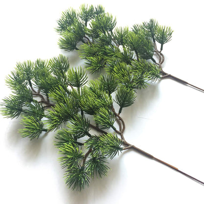 Artfen 2pcs Artificial Pine Branches Plastic Pine Branch Accessories for Christmas DIY Craft Office Home Events Decor