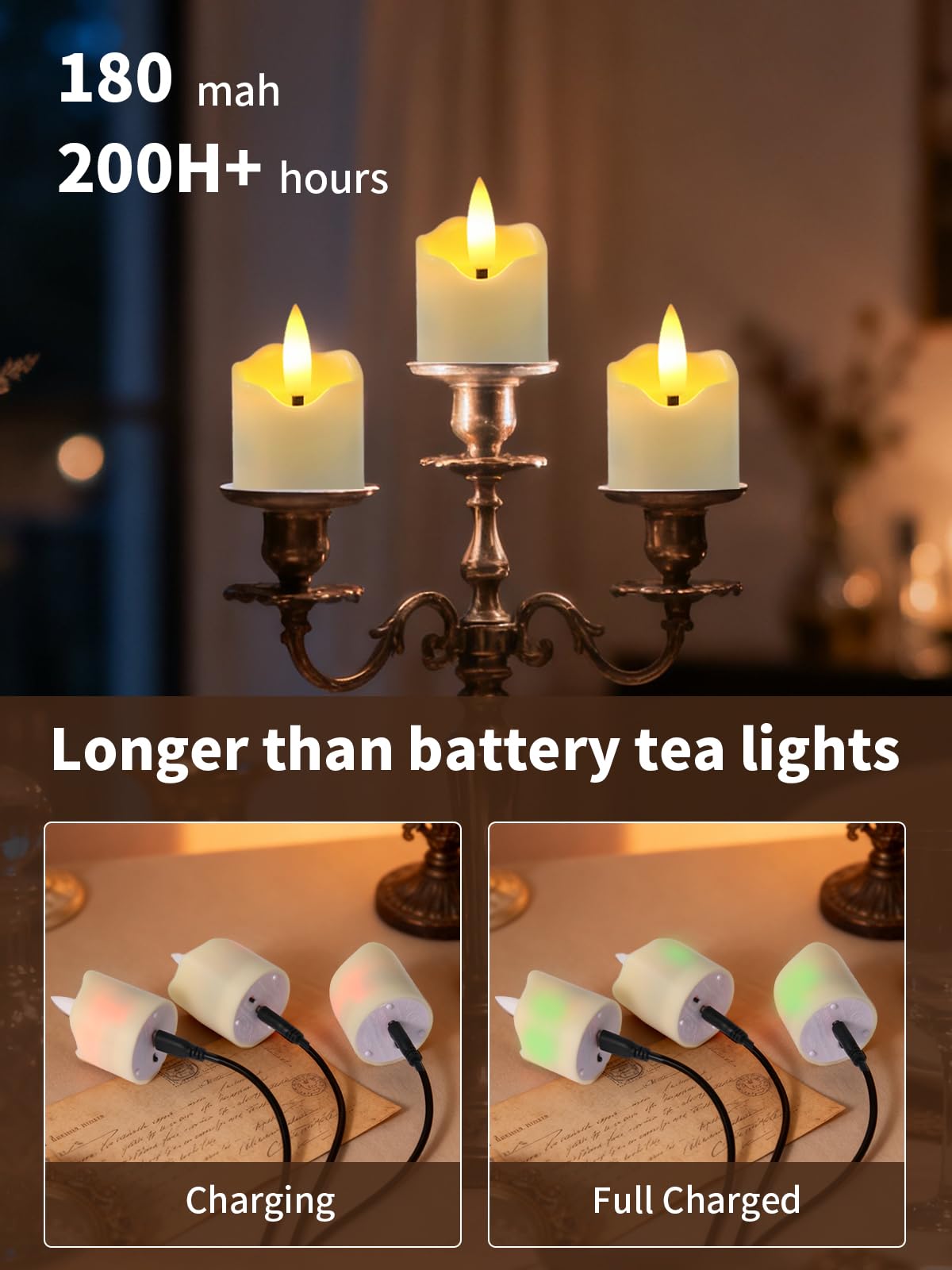 Rechargeable Flameless Tea Light Candles with Timer Remote, 1.5"x2.2" Electric Fake Flickering Votive Candles for Anniversary Wedding Centerpiece Table Decor Funeral Halloween Christmas, ivory, 6 Pack