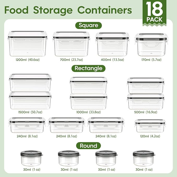 36-Piece Food Storage Containers