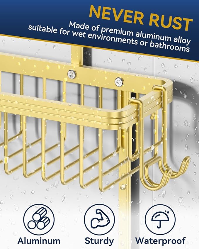 YASONIC Shower Caddy Hanging, Never Rust Shower Organizer Hanging, Aluminum