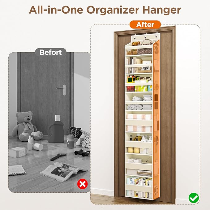 Over The Door Organizer, 8 Shelf Door Hanging Organizers