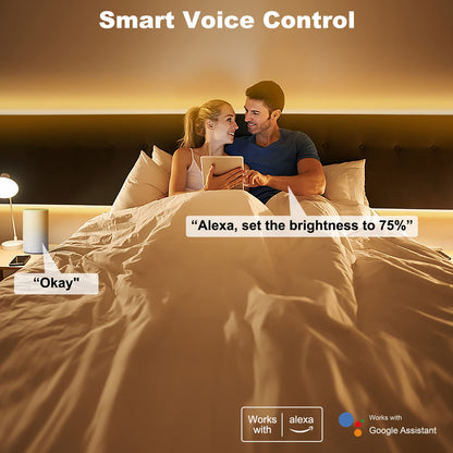 Tatazone Smart White COB Led Strip Light with App and Remote, 16.4ft 3000K Bright Warm White WiFi COB Light Strip Compatible with Alexa Google, Dimmable Indoor Led Lights for Mirror, Cabinet, Kitchen