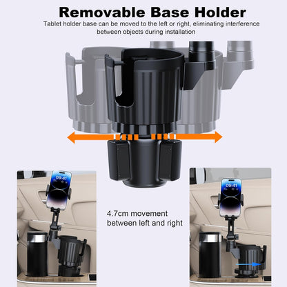 Peastrex Cup Holder Tablet Mount, Ipad Cup Holder Car Mount with Adjustable Arm for Tablet iPhone 3-13in iPad Pro Air Mini, Fire, iPhone 15, Galaxy S24 Z Fold 5