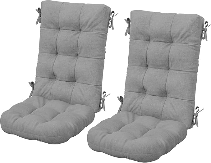 SERWALL HDPE Outdoor Rocking Cushion Set of 2, Memory Foam Cushion Dark Gray