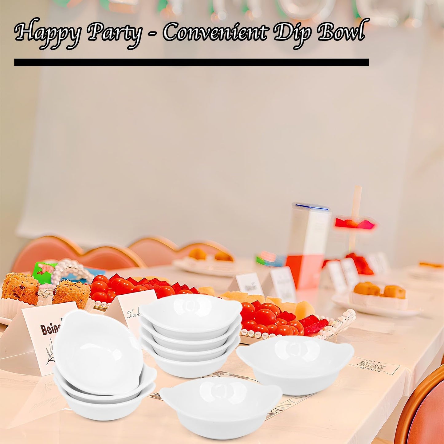 Wuqoioo Soy Sauce Dish, 16 Pack 2 Oz Ceramic Dip Bowls Mini Dipping Bowls,Dipping Sauce Cups For BBQ, Condiments, Appetizer, Dessert, Sushi, Party