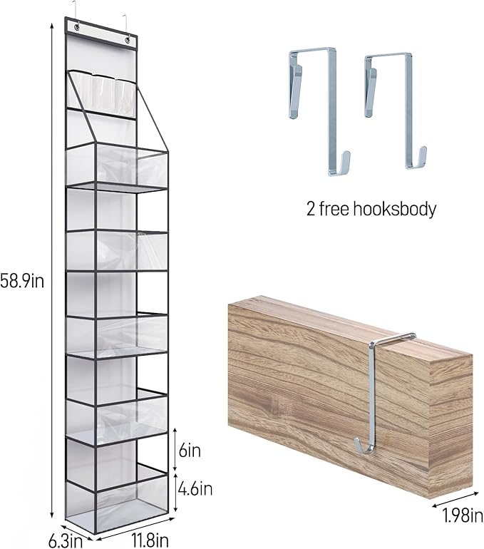 Fixwal 6-Shelf Over The Door Hanging Pantry Organizer Hanging Storage