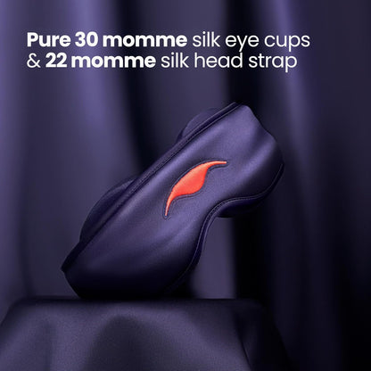 Manta Silk Sleep Mask – Premium 22 Momme Silk Eye Mask, Designed for Blackout Comfort, Breathable and Washable, Adjustable Fit (Purple)