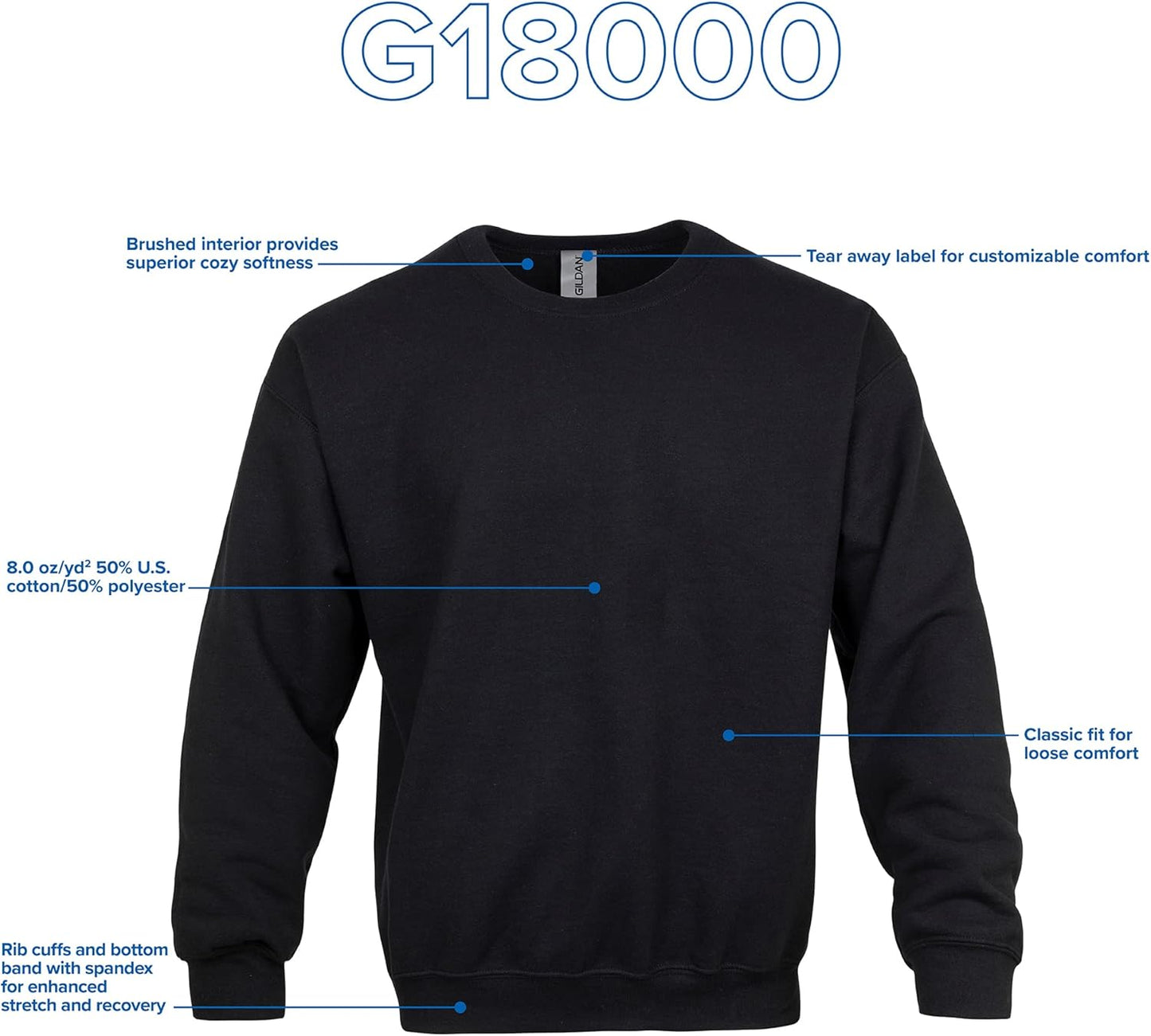 Gildan unisex-adult Fleece Crewneck Sweatshirt, Style G18000, Multipack