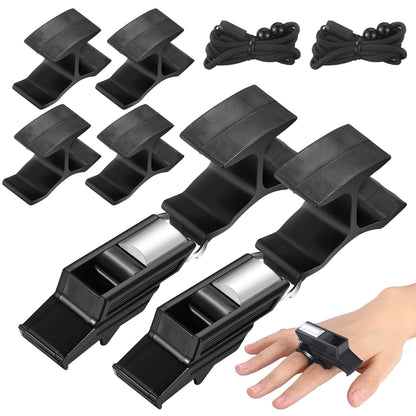 Relaxweex 2 Sets Finger Grip Referee Whistle Soccer Coach Whistles with Fingers Flip Grip Football Hockey Hand Whistle Metallic Loud Sports Whistle with Rubber Sleeve for Coaches Polices