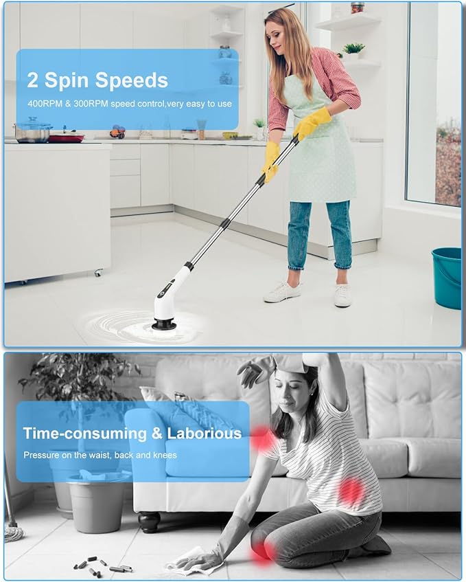 Leebein Electric Spin Scrubber, Cordless Cleaning Brush