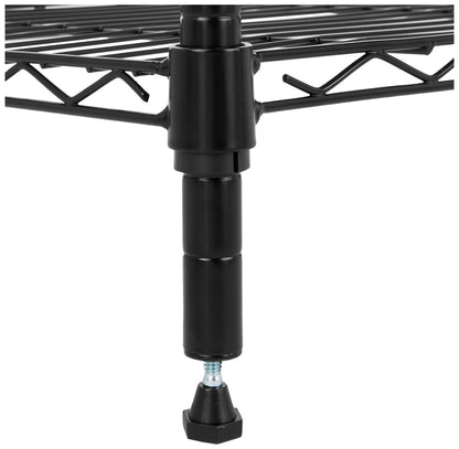 Amazon Basics 3-Shelf Adjustable Heavy Duty Steel Wire Rack Storage Shelving Organizer for Kitchen, Garage, 23.2" L x 13.4" W x 30" H, Black