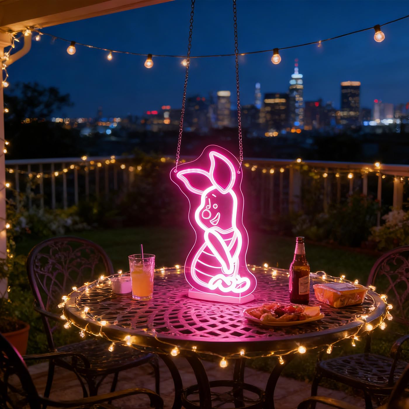 LED Anime Pig Neon Sign Pink Wall Art for Nursery, Baby,Kids Room,Girls Room,Dorm or Bedroom Decor, Dimmable USB, Sweet Uplifting Gift for Animal Lovers & Little Ones